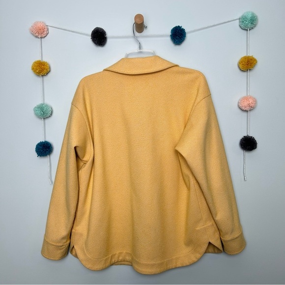 Madewell Brushed Herringbone Knit Shirt Jacket in Candle Flame Yellow - Picture 8 of 8